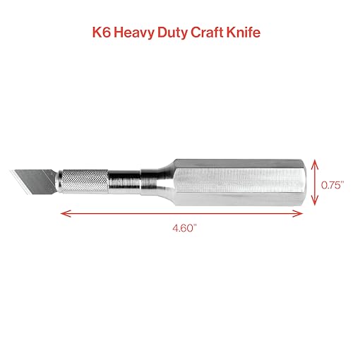 Excel Blades K6 Heavy-Duty Precision Knife – Hexagonal Metal Handle with Angled #19 Blade – Easy-Change Craft Knife for Cutting Thick Materials, Paper, Plastic and Wood - Made In USA - Image 3