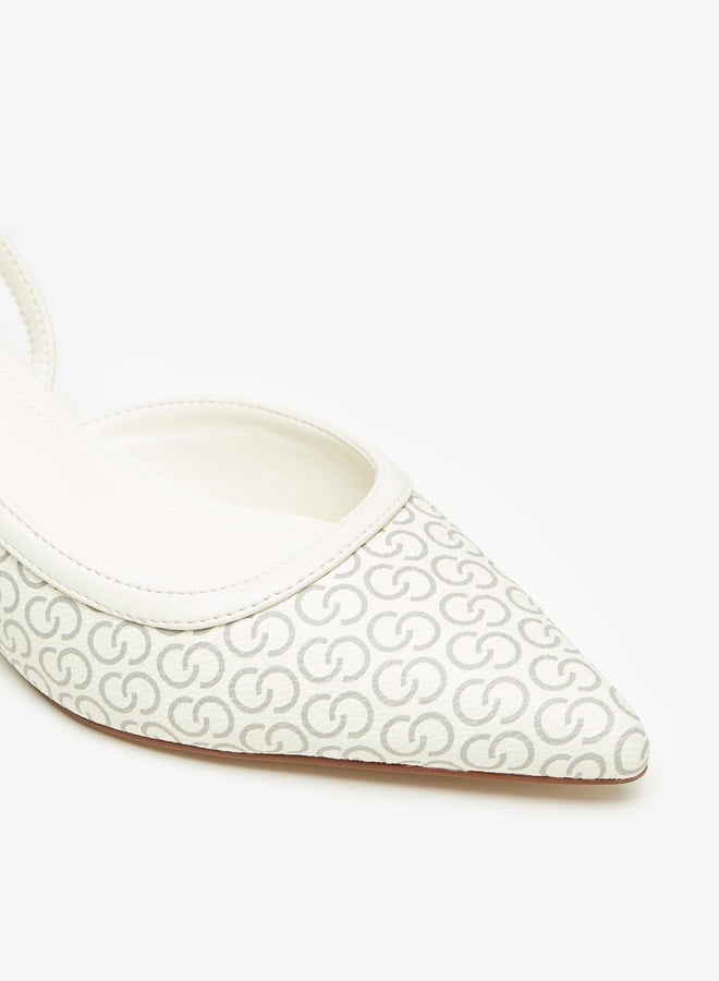 سيليست حذاء نسائي بكعب رفيع وطبعة شعار كامل وإبزيم - Image 5