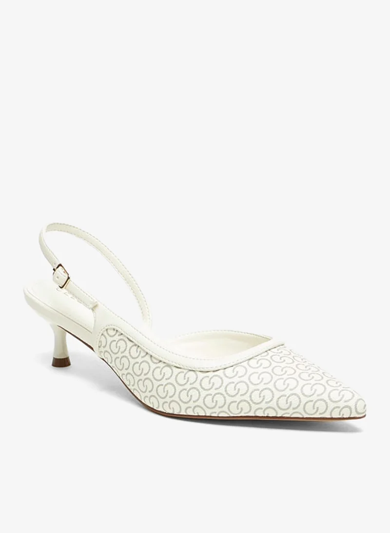 سيليست حذاء نسائي بكعب رفيع وطبعة شعار كامل وإبزيم