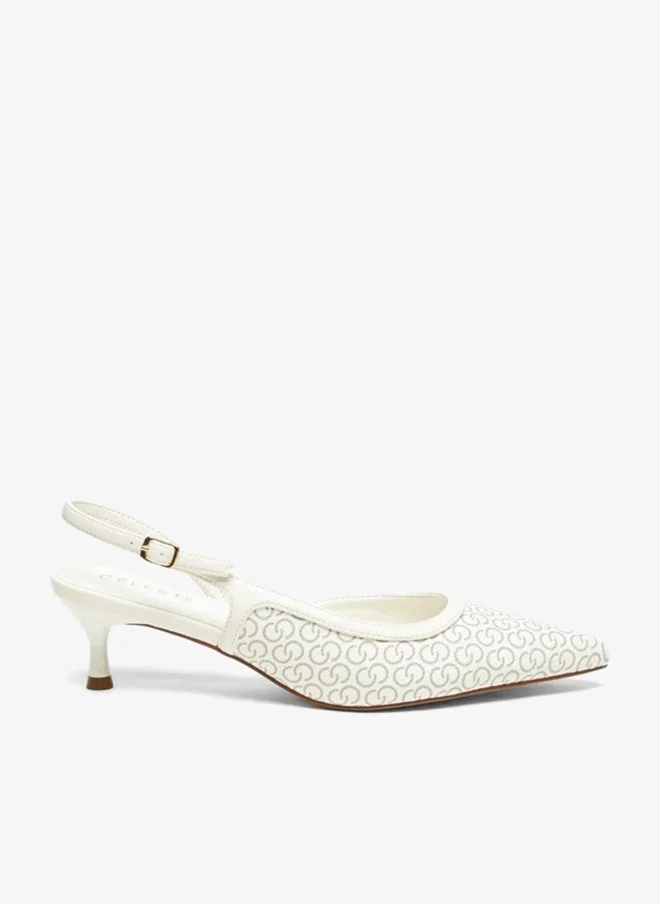 سيليست حذاء نسائي بكعب رفيع وطبعة شعار كامل وإبزيم