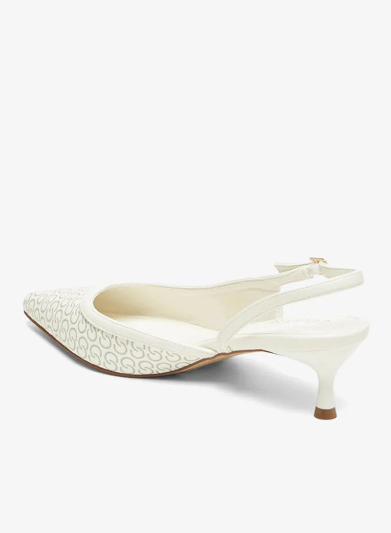 سيليست حذاء نسائي بكعب رفيع وطبعة شعار كامل وإبزيم