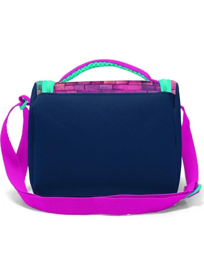 CORAL HIGH Pink Navy Blue Graffiti Written Thermo Lunchbox 11769  - Image 4