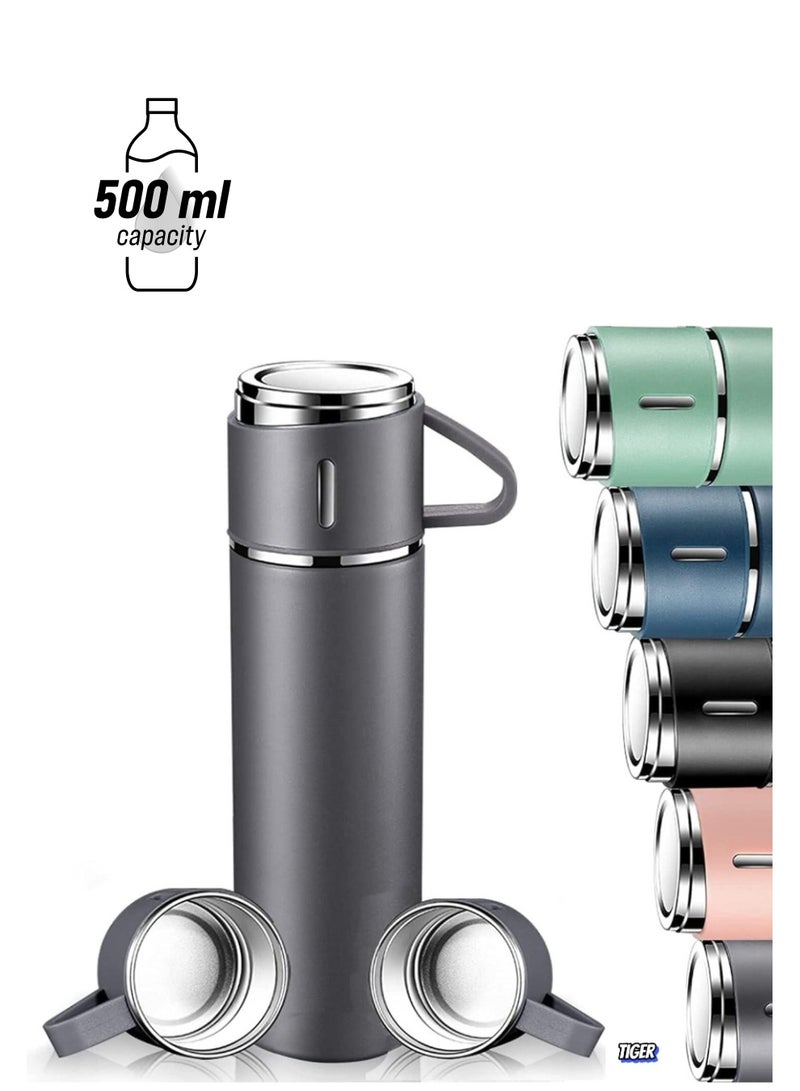 TIGER NEW Vacuum Insulated Flask 500ml/17.6oz Stainless Steel Thermo-Bottle with Cup – Keeps Drinks Hot & Cold, Ideal for Coffee, Water, and Beverages – Durable and Leak-Proof Design - Image 1