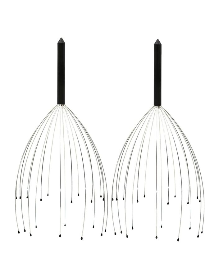 Head Massager Scalp Massager 20 Fingers Head Scratcher for Scalp Body Relaxing (Red and Blue) - Image 1
