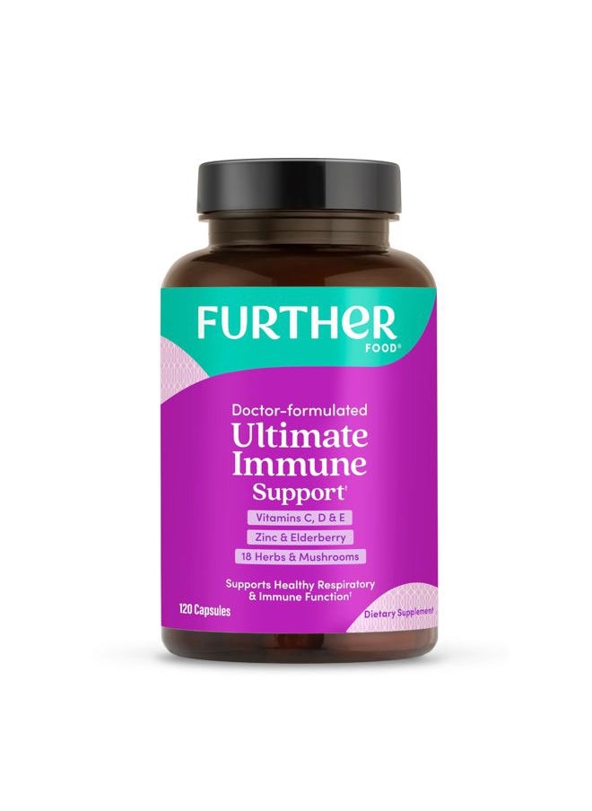 Further Food Ultimate Immune Support Vitamin C, D, E and Zinc + Natural Immunity Booster Multivitamin Herbal Supplement Elderberry & Echinacea, Daily Immune Defense & Antioxidant Support.  - Image 1