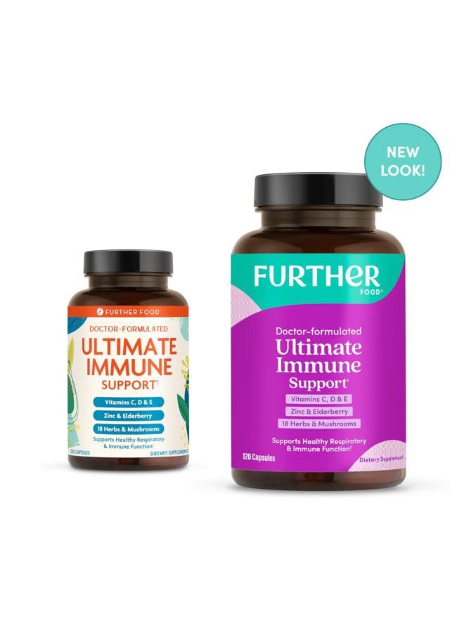 Further Food Ultimate Immune Support Vitamin C, D, E and Zinc + Natural Immunity Booster Multivitamin Herbal Supplement Elderberry & Echinacea, Daily Immune Defense & Antioxidant Support.  - Image 2