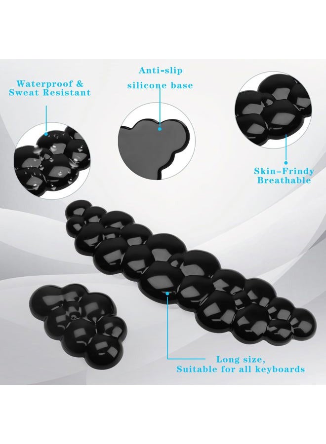 KEPUTAIER Gel Cloud Keyboard and Mouse Wrist Rest, Cute Wrist Support and Arm Support Keyboard Rest for Keyboard and Mouse Typing Pain Relief，Suitable for Office/Computer/Laptop/Gaming (Transparent Black) - Image 4
