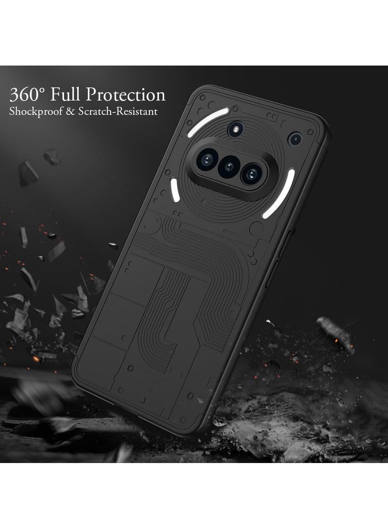 For Nothing Phone 3a Case, 360 Degree Full Body Hard Plastic Material Protective Back Cover, Detachable Split Slim Fit Shockproof Casing, Anti-Scratch Bumper Mobile Phone Case - Image 5