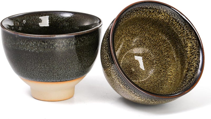 Eorbow 6 Pack 2oz Ceramic Tea Sake Cups, Handcrafted Chinese Kungfu Tea Cup, Japanese Sake Cup Set, Small Tea Cup for Soju Shot, Matcha, Saki, Asian Tea Accessories, 6 Colors - Image 3