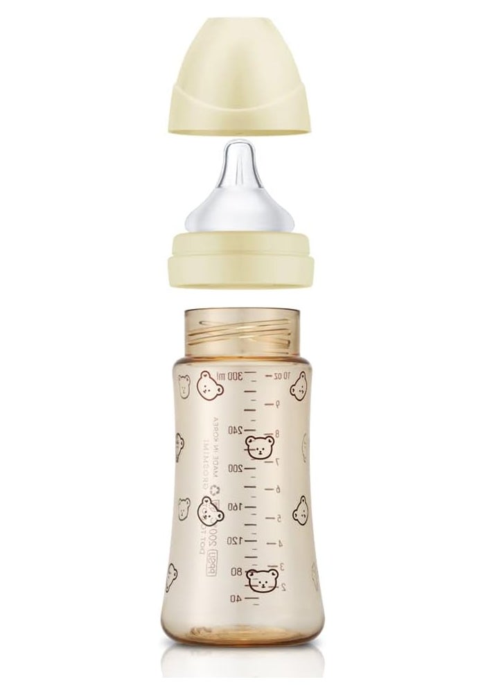 Grosmimi PPSU Baby Bottle, BPA Free (10oz Bear_Pure Gold) - Image 2