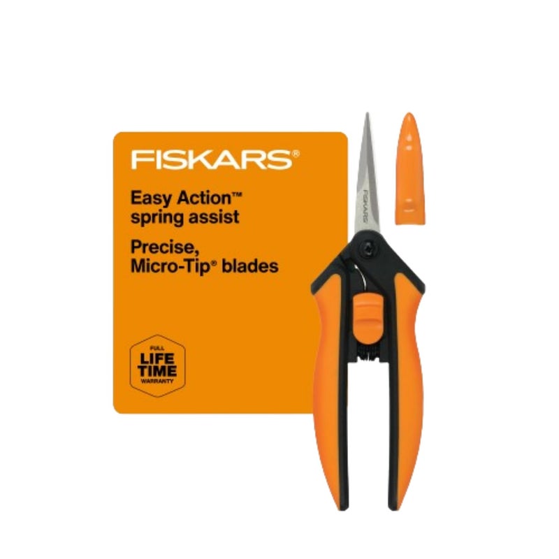 Fiskars 6" Pruning Scissors for Flower Stems, Herbs, Buds, and Small Plants, Garden Snips with Stainless Steel Blades, Gardening Trimmers with Comfortable Handle - Image 1