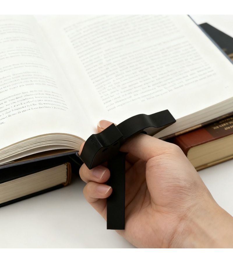 حامل صفحة الأبهام لقسم الكتاب بتصميم قطة بيضاء ثلاثية الأبعاد، علامة مرجعية إبداعية لحفظ صفحة الكتاب - Image 3