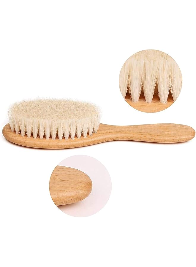 Excefore Toddler Hair Brush Newborn Baby With Wooden Handle And Super Soft Goat Babies - Image 5