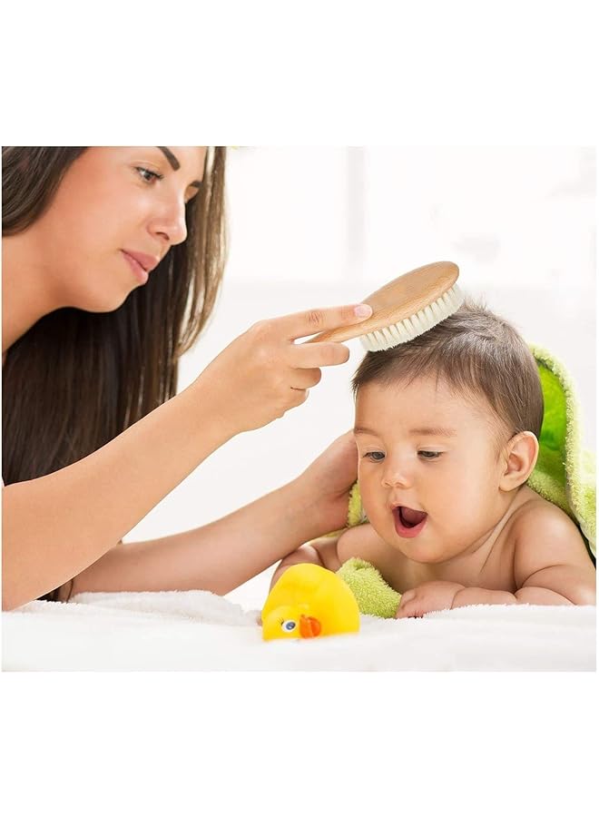 Excefore Toddler Hair Brush Newborn Baby With Wooden Handle And Super Soft Goat Babies - Image 2