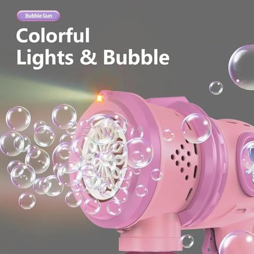 Goyal's Rechargeable Big Size Bubble Machine for Kids Automatic Bubble Gun Leak-Proof Design with 2 Bubble Solution (Pink) - Image 3