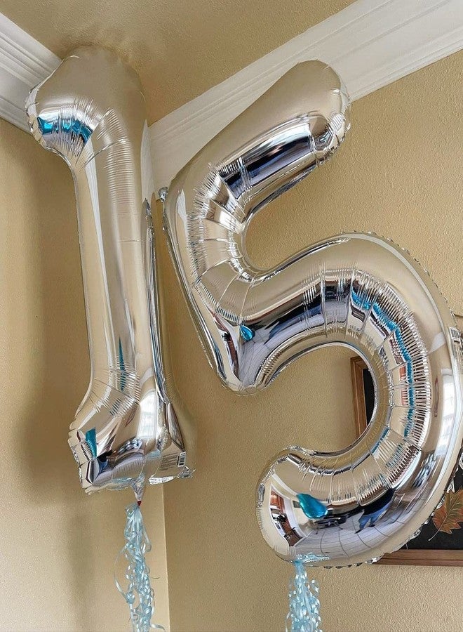 بي بي پوّل بالونات فضية من بي بي بول، رقم 5، مقاس 40 بوصة، بالونات فويل مايلر رقم 5 - Image 2
