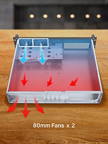 Rosewill 2U Server Chassis Rackmount Case | 4 3.5"/2.5" HDD, 1 5.25" Device | Micro-ATX Compatible | 2 x 80mm PWM Fans | 2X USB 3.0 | Silver/Black - RSV-Z2700U - Image 3