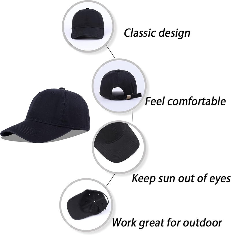 LANGZHEN Unisex Baseball Cap 100% Cotton Fits Men Women Washed Denim Adjustable Dad Hat - Image 4