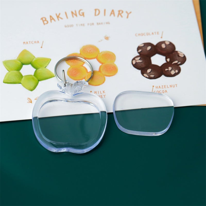 Acrylic Photo Keychain Blanks Bulk Apple acrylic photo frame key chain 4.3*4.5cm(5)/55g