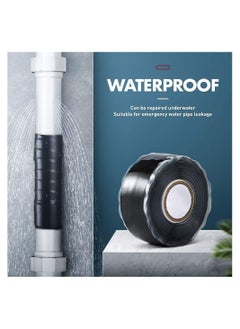 KASTWAVE Seal Self Fusing Silicone Tape - 2 Rolls 25 mm Wide and 3 m Long Weatherproof Self Fusing Silicone Sealing Tape for Emergency Pipeline Repair/Cable Bandage/Tool Fixing (Black)  - Image 3