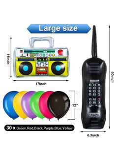 90 Party Decorations Back To The 80S 90S Banner Hip Hop Backdrop With Inflatable Radio Boombox Inflatable Mobile Phone Balloons For 80S 90S Party Themed Photo Booth Background Party Supplies - pzsku/Z3EA758BDBAAE475C602FZ/45/_/1688624454/7bd61207-a85c-4a9d-92ad-190488f6f565