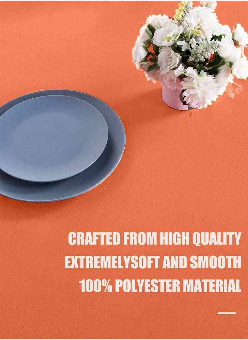 MileMelo Rectangle Table Cloth – Washable Water Resistance Microfiber Tablecloth Decorative Table Cover for Banquet Party Kitchen Dining Room Orange 140*180cm  - Image 3