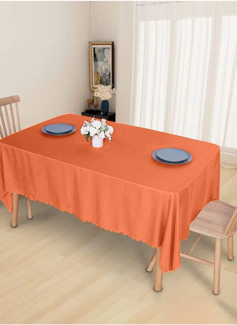 MileMelo Rectangle Table Cloth – Washable Water Resistance Microfiber Tablecloth Decorative Table Cover for Banquet Party Kitchen Dining Room Orange 140*180cm  - Image 2