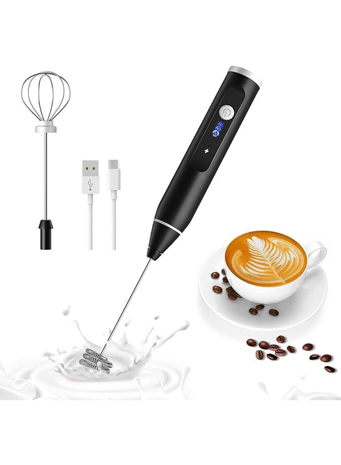 Nescafé milk frother, handheld electric milk frother with USB charging, two stainless steel whisks, perfect for cappuccino, hot chocolate, milkshakes, and egg beaters. - Image 1