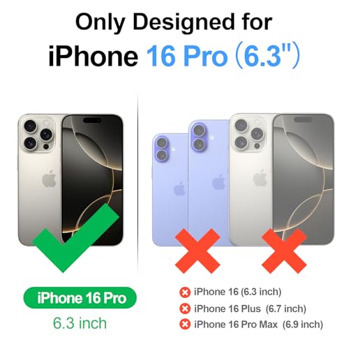 Antsturdy Compatible with iPhone 16 Pro Wallet CaseRFID Blocking PU Leather Phone Case Women Men Kickstand Flip Cover Wrist Strap Zipper Credit Card Holder Slots for Apple 16 Pro 63Wine Red - Image 3