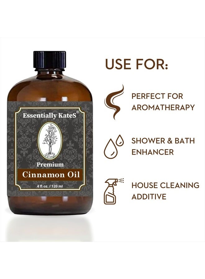 Essentially KateS Premium Cinnamon Oil 4 Fl Oz with Huge Dropper and Sprayer - 100% Pure, Natural & Therapeutic - Cleaning, DIY Soap, Diffuser, Aromatherapy, Garden and Kitchen - Indoor and Outdoor - Image 3