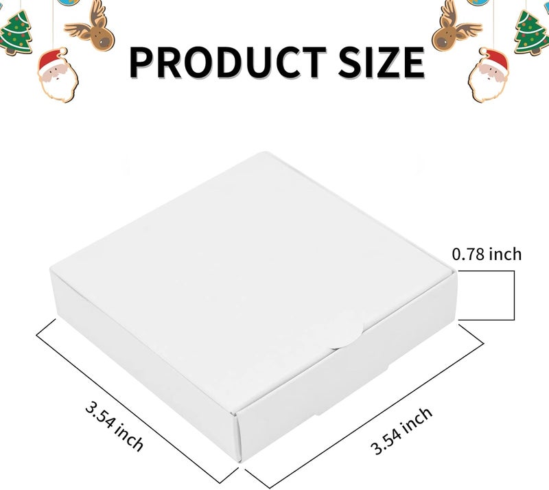 WANGDEFA 100 Pack Small Pizza Boxes Mini Pizza Boxes 3.5 x 3.5 White Mini Pizza Boxes White Pizza Boxes 3.5 Inch Mini Pizza Boxes for Pizzas Cookie Mini Pies Party Favors - Image 2