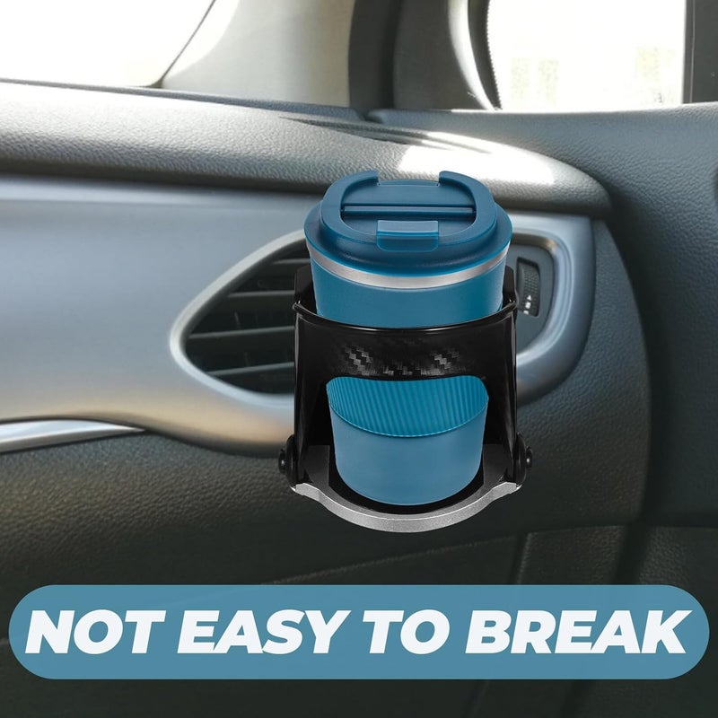 Car Cup Holder with Cell Phone Holder and Vertical Air Vent Mount Carbon Fiber Organizer for Automotive Interior Accessories - Image 5