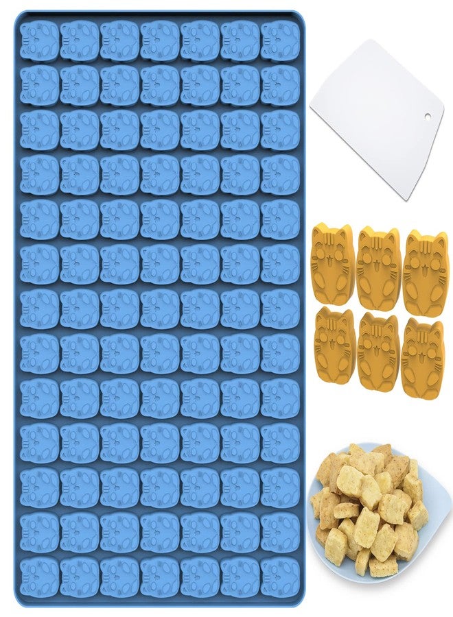 Amyandone Cartoon Cat Mold, 91 Cavities Mini Animal Shape Silicone Molds for Chocolate/Candy/Fondant for Snack Biscuits/Dog Treats/Cupcake Decoration (with a Scraper) - Image 1