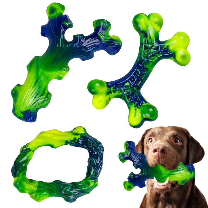 Frienhund 3Pack Indestructible Nylon Dog Chew Toys for Aggressive Chewers LongLasting Durable BoneShaped Toys Large Breed Dogs Tough Puppy Teeth Enrichment - Image 2