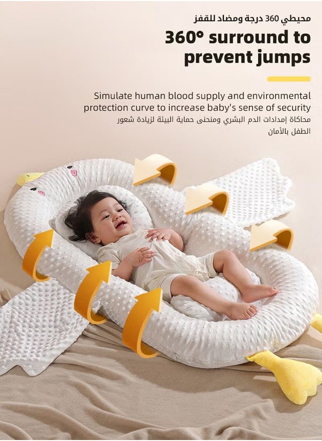 oldlaiben Baby Lounger, Baby lounger Pillow, 2 Sides Soft & Breathable 100% Polyester Fiber, Portable Co-Sleeping Bed with Pillow & Foot Rest, 0-24 Months Portable Infant Nest, Large Newborn Pillow, New Born Essentials must haves  - Image 5