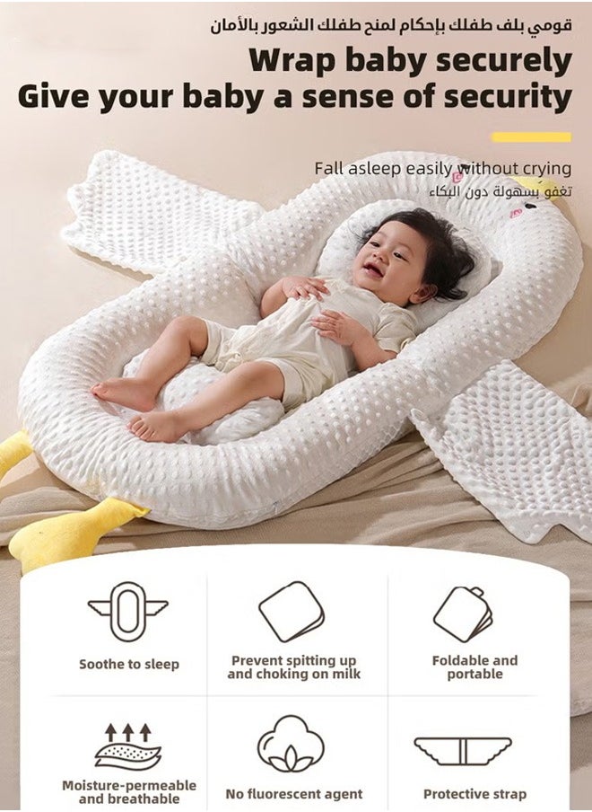 oldlaiben Baby Lounger, Baby lounger Pillow, 2 Sides Soft & Breathable 100% Polyester Fiber, Portable Co-Sleeping Bed with Pillow & Foot Rest, 0-24 Months Portable Infant Nest, Large Newborn Pillow, New Born Essentials must haves  - Image 3