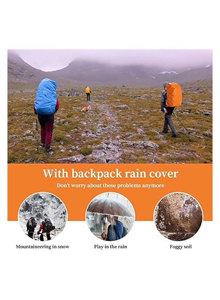 Green Tiger Waterproof Backpack Rain Cover, 2pcs Double Layers Water Resistant Bag Covers 40-50L Dustproof Sunproof Scratchproof Pack Cover Protector for Backpacks Rucksacks Daypacks Traveling Bags - Image 5