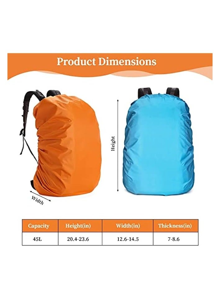 Green Tiger Waterproof Backpack Rain Cover, 2pcs Double Layers Water Resistant Bag Covers 40-50L Dustproof Sunproof Scratchproof Pack Cover Protector for Backpacks Rucksacks Daypacks Traveling Bags - Image 2