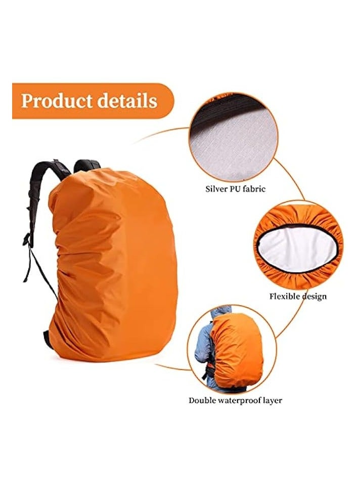 Green Tiger Waterproof Backpack Rain Cover, 2pcs Double Layers Water Resistant Bag Covers 40-50L Dustproof Sunproof Scratchproof Pack Cover Protector for Backpacks Rucksacks Daypacks Traveling Bags - Image 3