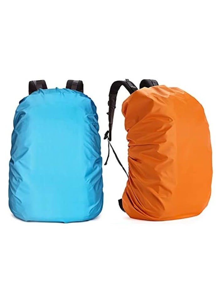 Green Tiger Waterproof Backpack Rain Cover, 2pcs Double Layers Water Resistant Bag Covers 40-50L Dustproof Sunproof Scratchproof Pack Cover Protector for Backpacks Rucksacks Daypacks Traveling Bags - Image 1