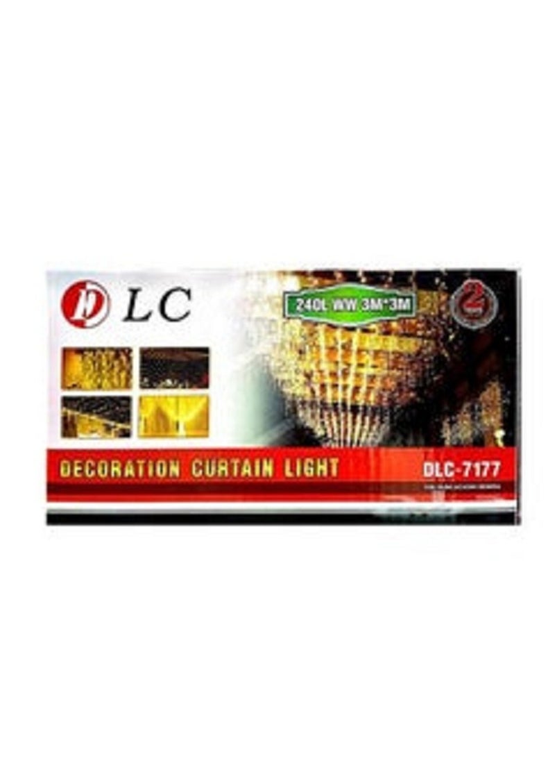 DLC - خيوط ستائر ديكورية بإضاءة LED بيضاء 2.4 × 3 × 3 متر - Image 1
