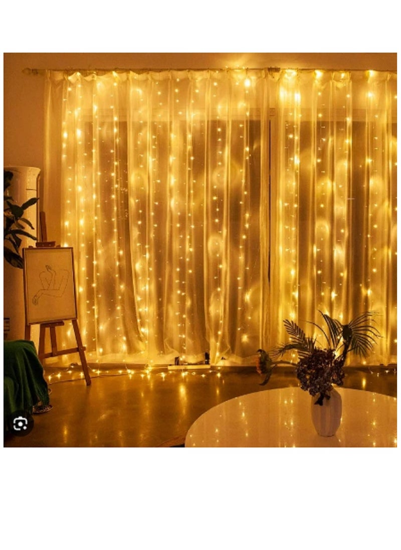 DLC - خيوط ستائر ديكورية بإضاءة LED بيضاء 2.4 × 3 × 3 متر - Image 1