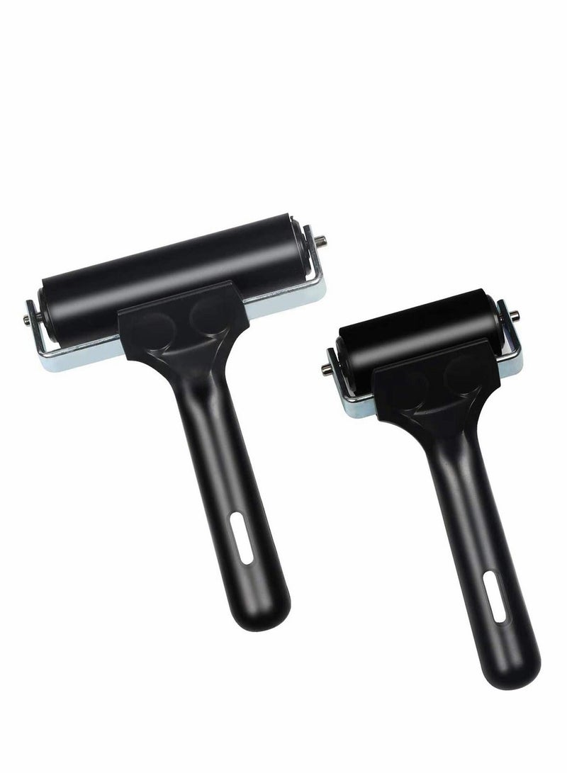 2Pcs Rubber Roller Brayer Rollers Glue for Ink Paint Block Stamping, Printmaking Wallpaper and Arts u0026 Crafts Soft - Image 1
