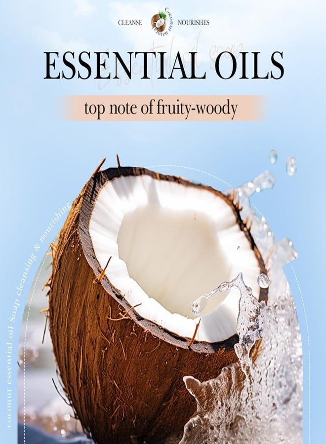 AKARY Coconut Soap For Face & Body, Moisturizing Handmade Soap Bar, Oil Control Deep Cleansing Exfoliation Mild Smooth Skin Shrink Pore for Daily Skin Care - Image 3