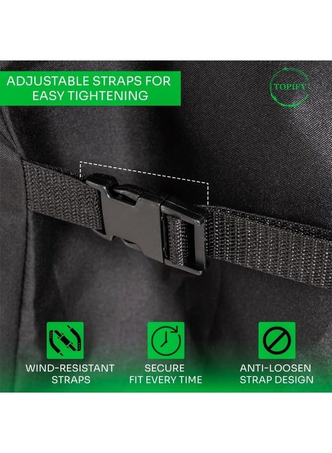 Topify Waterproof Grill Cover Anti Dust Charcoal Electric Barbeque Garden Outdoor BBQ Protective Cover Multiple Sizes Black, 170 x 71 x 117 cm - Image 3
