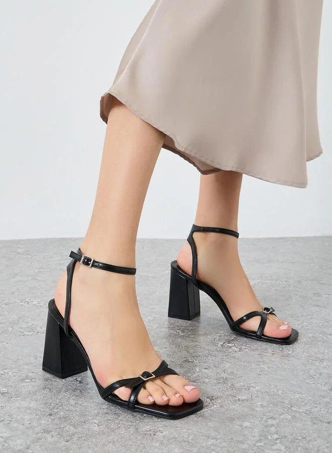 Raid Ilaa Block Heel Sandals with Buckle Detail