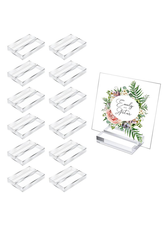 12 Pcs Clear Acrylic Stands Acrylic Card Holder - Image 1
