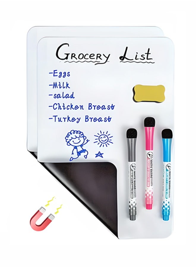 Generic - 2Pcs Refrigerator Magnets Whiteboard Planner 8.3" × 11.7"，Writing Dry Erase Board，With Pen And Whiteboard Eraser，Reusable Refrigerator Refrigerator Planning Board， For Kids Office Home - Image 1