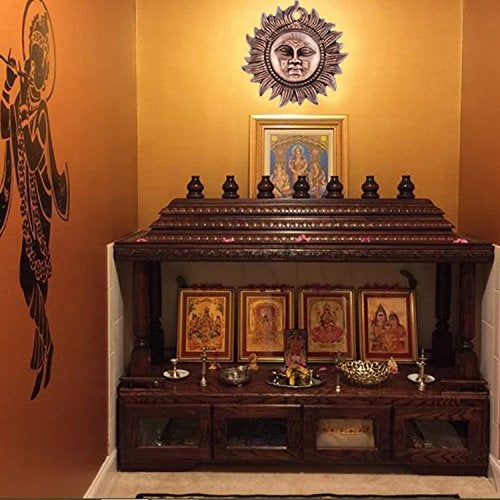 Craft Trade Decorative Sun Face Idol Wall Hanging, Vastu Items For Home For Good Luck Metal Surya Statue For Positivity, Copper 2 - Image 5