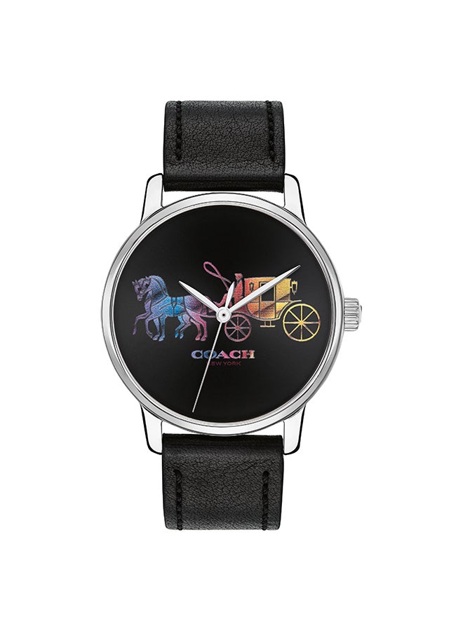 COACH ساعة يد نسائية من الجلد بعقارب دائرية الشكل 14503585 - 36 ملم - Image 1